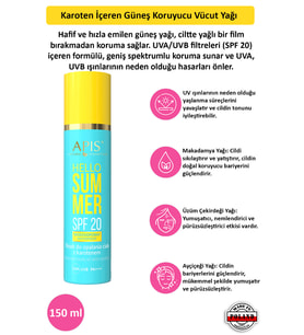 Güneş Koruyucu Karotenli Vücut Yağı SPF 20 - 150ml