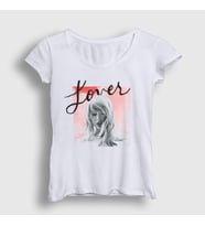 Presmono Kadın Beyaz Lover Taylor Swift T-Shirt 311923tt