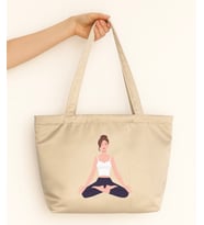 Yoga Tasarım-2 Mat Saten Çanta (Krem)