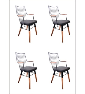 Kollu Ahşap Sandalye Cafe Sandalye Mutfak Sandalye 4 ADET FİYATIDIR