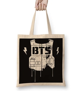 Bts Logo Bez Çanta Uzun Saplı