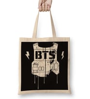 Bts Logo Bez Çanta Uzun Saplı
