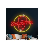 Shawarma Yazılı ve Şekilli Yazılı Neon Tabela