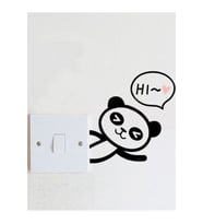 Oturma Odası Anahtarı Sticker Karikatür Panda Baskılı Duvar Dekoru
