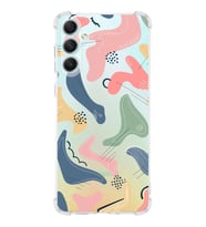 Samsung Galaxy A34 Uyumlu Köşe Korumalı Antişok Kapak Abstract Tasarımlı Şeffaf Silikon Kılıf