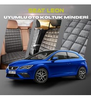 Seat Leon Antrasit Renk Tay Tüyü Cepli & Terletmez Sırtlı Oto Koltuk Minder Seti - Koltuk Koruma Kılıfı (ÖN & ARKA TAM SET)