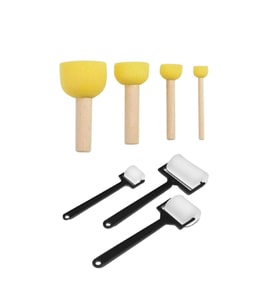 4'LÜ PONPON SÜNGER VE 3LÜ PLASTİK RULO SETİ