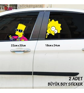 sürücü ve kız arkadaşı cam sticker yeni nesil büyük boy etiket 2li