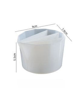 SİLİKON KAP TAŞ TOZU HARCI DÖKÜM İTHAL KÜÇÜK BOY DÖRT BÖLMELİ EPOKSİ SANATI DÖKÜM KABI HB55-0129 (Beyaz)