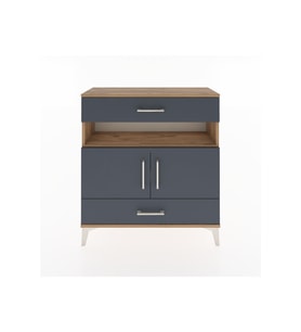 Arges Şifonyer 3 Raflı 2 Çekmeceli 2 Kapaklı 88x30x96 Çam-Antrasit