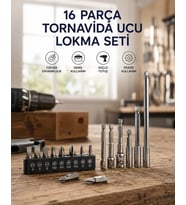 Northcity 16 Parça Bits ve Adaptör Seti - Tüm Vidalama İhtiyaçlarınız İçin Profesyonel Çözüm