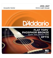 D'Addario EFT15 Flat Tops Akustik Gitar Tel Seti (Profesyonel)  Phosphor Bronze 10-47 Kalınlık, Cilalanmış Pürüzsüz Yüzey ve Sıcak Akustik Tınılar