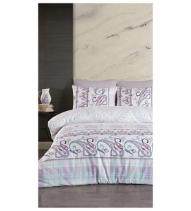 Jolly Home 4 Mevsim Tek Kişilik Kapitoneli Nevresim Takımı-Melina Lila Mint