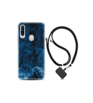 General Mobile Gm20 Pro Kılıf Silikon Desen Boyun Askılı Blue Zigzag 1687
