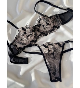 La Linaa BlackRose Kadın Çiçekli Bralet Takım