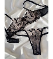La Linaa BlackRose Kadın Çiçekli Bralet Takım