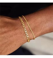 xuping 14 k altın kaplama ikili erkek bileklik
