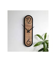 Ahşap Modern Saat Dekoratif Duvar Saati Mdf Duvar Saati Siyah Kahve 6 mm Mdf Lazer Kesim Saat