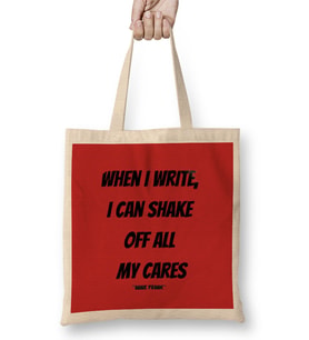 Anne Frank Quotes Gift - Vintage Retro Rainbow Style Bez Çanta Uzun Saplı