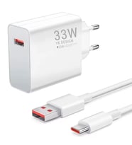 33W Hızlı Şarj Adaptörü – Type-C Kablolu, USB Çıkışlı, Akıllı Şarj Destekli Duvar Tipi Şarj Cihazı (5343)
