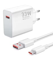 33W Hızlı Şarj Adaptörü – Type-C Kablolu, USB Çıkışlı, Akıllı Şarj Destekli Duvar Tipi Şarj Cihazı (5343)