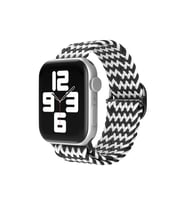 Newface Apple Watch 42mm Star Kordon - Zigzag Siyah-Beyaz