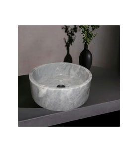 Ferah Gri Mermer Silindir Lavabo-156