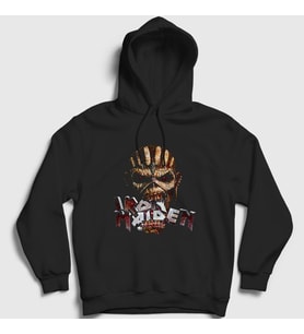 Presmono Unisex Siyah Bite Iron Maiden Kapüşonlu Sweatshirt 85431tt