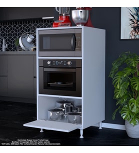 Modilayn SİLVA 59,6 x 119,2 x 56 cm Tek Kapaklı Ankastre Fırın ve Mutfak Dolabı