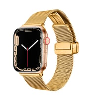 Apple Watch 38mm Uyumlu Kordon Hasır Metal Mıknatıs Tokalı Zore KRD-85 Kayış