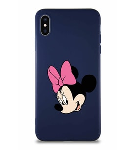 Apple iPhone XS Max Soft Premier Kapak Minnie Mouse-B Tasarımlı Silikon Kılıf - Lacivert (Şeffaf)
