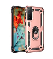 Samsung Galaxy S21 Kılıf Sofya Yüzüklü Silikon Kapak - Rose