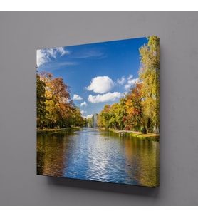 GÖL VE AĞAÇLAR KANVAS TABLO 60x60cm (Karışık)