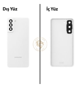 Samsung S21 Fe Beyaz Arka Pil Kapağı Batarya Kapağı Lazer Kesim Back Cover