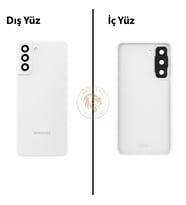 Samsung S21 Fe Beyaz Arka Pil Kapağı Batarya Kapağı Lazer Kesim Back Cover
