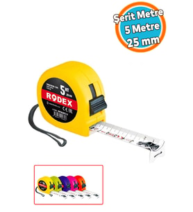Darbeye Dayanıklı Kilitli Şerit Metre 5 Metre x 25 mm