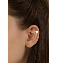 Kalp Model Tekli Kıkırdak Küpe-Rose