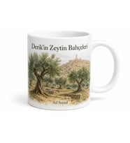 Derik Zeytin Bahçeleri Mardin Hatırası Seramik Kupa Bardak Hediye
