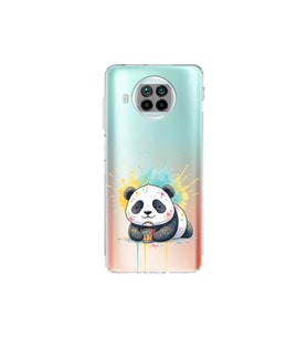Xiaomi Mi 10T Lite ile Uyumlu Splash Panda Tasarımlı Şeffaf Silikon Kılıf