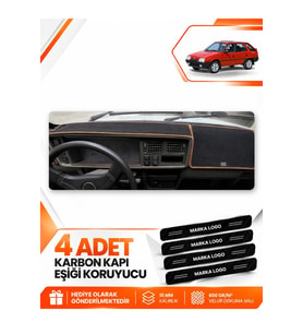 SKODA FORMAN (1990-1995) Uyumlu Ön Torpido Koruma Kılıfı Halısı - Siyah Kahverengi