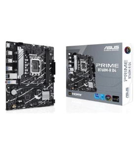 ASUS PRIME B760M-R D4 DDR4 5333MHZ 1XHDMI 2XM.2 USB 3.2 MATX 1700P (12. / 13. VE 14. NESİL İŞLEMCİ İ