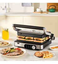 Karaca Gastro Gourmet Döküm Izgara ve Tost Makinesi Inox 6 Dilim Kapasiteli