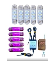 UZAKTAN KUMANDALI 9 LEDLİ 10 ADET TOMBUL PARMAK LED MOR BEYAZ