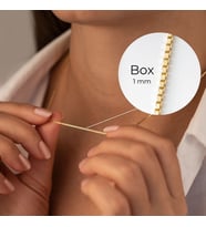 DKMN Gümüş 925 Ayar İnce Box Zincir Gümüş Kolye (Gold)