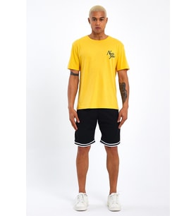 Erkek Bisiklet Yaka Oversize Fit Baskılı Tişort spr23TS001