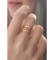 Gold Renk Roma rakam Model Kadın Yüzük (Altın)