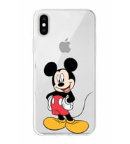 Apple iPhone X Uyumlu Kapak Mickey Mouse Tasarımlı Şeffaf Silikon Kılıf