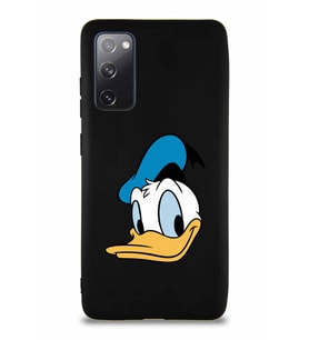 Samsung Galaxy S20 FE Soft Premier Kapak Donald Duck-B Tasarımlı Silikon Kılıf - Siyah (Şeffaf)