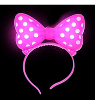 2 ADET MİNNİE MOUSE IŞIKLI TAÇ PEMBE MİKİ TAÇ PEMBE IŞIKLI TAÇ PİNK HEADBAND LED LİGHT PEMBE TAÇ