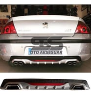 Peugeot 407 Difüzör Arka Tampon Eki 2 Egzoz Çıkışlı Gri Reflektörlü